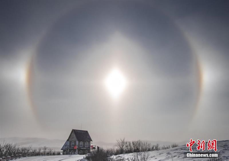 內(nèi)蒙古大興安嶺林區(qū)出現(xiàn)“幻日”奇景