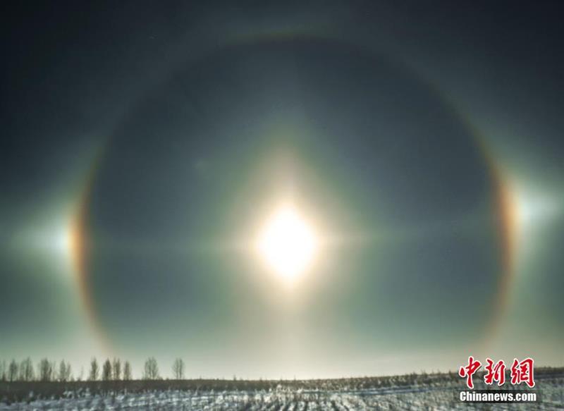 內(nèi)蒙古大興安嶺林區(qū)出現(xiàn)“幻日”奇景